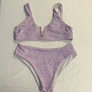 Purple polkadot bikini set